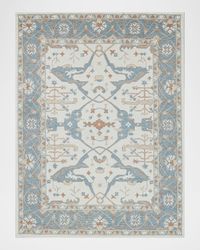Claremont Hand-Tufted Light Blue Oushak Rug, 9' x 12'