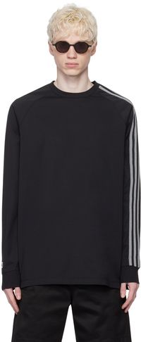 Y-3 Black 3-Stripes Long Sleeve T-Shirt