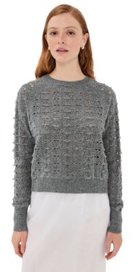 Cecilie Bahnsen Bidane Pullover Heritage Lace Knit Light Grey M