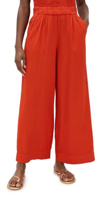 Stateside Linen Pull On Trousers Fiesta Red XS