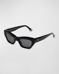 Concept 3 Black Acetate Cat-Eye Sunglasses