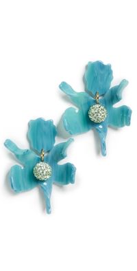 Lele Sadoughi Small Crystal Lily Earrings Azure One Size