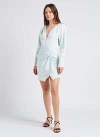 Iro - Robe courte cintrée Col V en coton - Taille 38 - Bleu