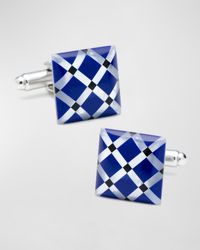 Diamond-Pattern Cufflinks w/ Stones