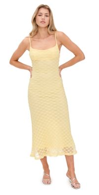 BARDOT Adoni Mesh Midi Dress Canary Yellow 6