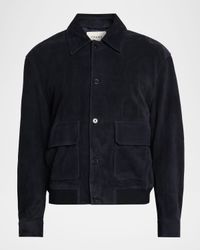 Men's Suede Button-Front Blouson