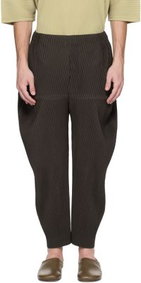 HOMME PLISSÉ ISSEY MIYAKE Brown Kinetic Sculpture Trousers