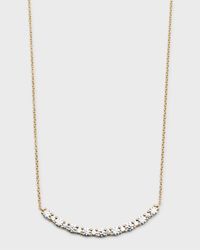 18k Yellow Gold Round Diamond Smiley Bar Necklace,18"L, 0.79tcw