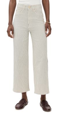 DL1961 Hepburn Wide Leg High Rise Ankle Jeans Seashell Stripe (Vintage) 31