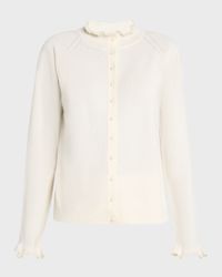 Pearl-Button Cashmere Cardigan