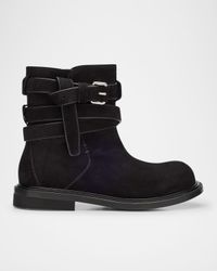 Men's Oliver Leather Wrap-Buckle Ankle Boots