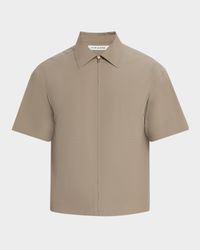Men's Light Poplin Zip Shirt