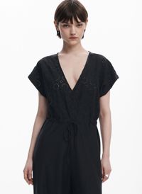 Desigual - Combinaison Col V en coton mélangé - Taille XL - Noir