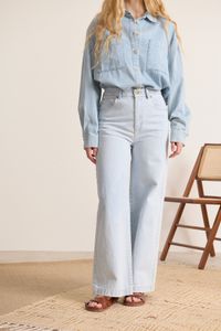 Garance Paris - Pantalon large en denim - Taille XL - Bleu