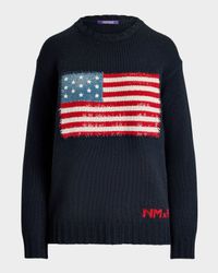 NM x RL Sequin Flag Cashmere Sweater