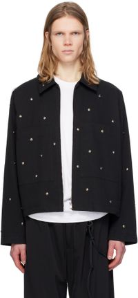 Song for the Mute Blouson noir à poches plaquées et à clous