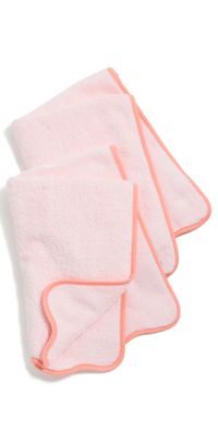 Weezie Scallop Hand Towels 2 Pack Light Pink One Size