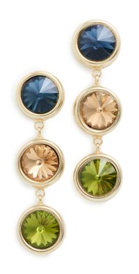 LELET NY Clare Crystal Linear Earrings Peridot Multi One Size