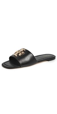 Tory Burch Eleanor Slides Perfect Black / Gold 10.5