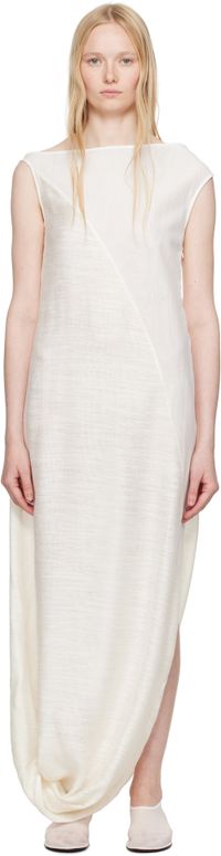 Ruohan White Twist Maxi Dress