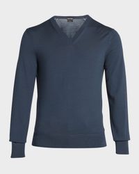 Men's Merino Wool V-Neck Sweater