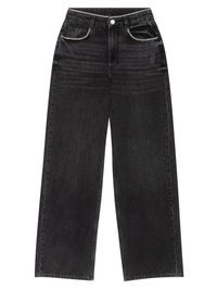 Women's Wide-Leg Jeans With Rhinestones - Black - Size 10