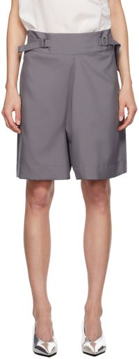 132 5. ISSEY MIYAKE Gray Flat Shorts