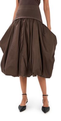 SIMKHAI Corinn Midi Skirt Chocolate S