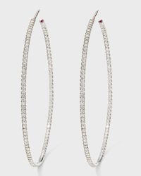 55mm Micro Diamond Hoop Earrings, 2ct