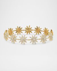 Starburst Pave Tennis Bracelet with Diamonds in 18K Gold, 12mm