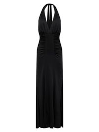 Women's Makayla Ruched Maxi Dress - Black Black - Size 16