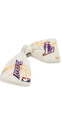 Lele Sadoughi Lele x LA Lakers Embroidered Bow Ivory 100 One Size