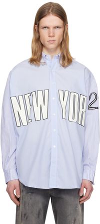 VAQUERA Blue Slouchy Button Down Shirt