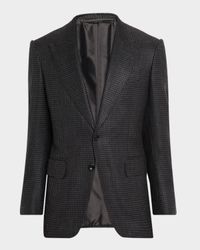 Men's Shelton Herringbone Pied de Poule Single-Breasted Sport Coat