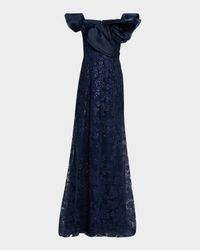 Sequin Embroidered Organza & Tulle Gown