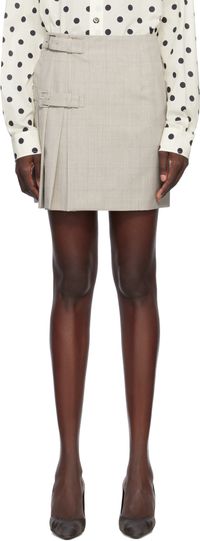 Moschino Beige Wool Check Miniskirt