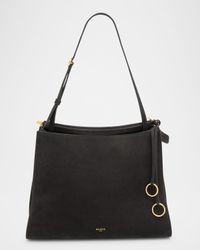 Le Click Medium Square Tote Bag in Nubuck Leather