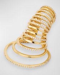 Large Multi Hoop Ear Cuff with Diamonds, Single