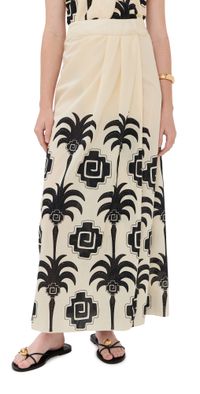 Johanna Ortiz Nature's Patterns Wrap Skirt Ecru/Black 2