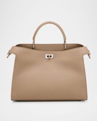 Lutece PM Grained Leather Top-Handle Bag
