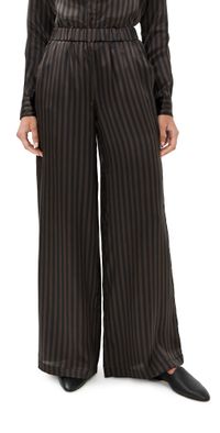 SPRWMN Wide Leg Silk Pants Americano Stripe L