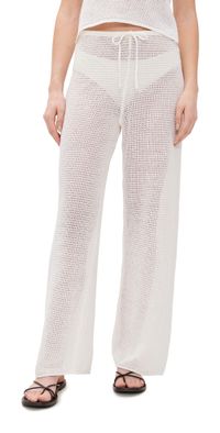 Onia Linen Knit Drawstring Pants White M