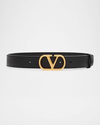 VLogo Signature Leather Belt, 30mm