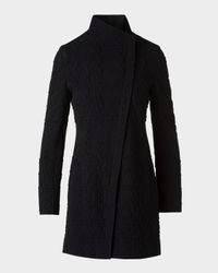 3D Houndstooth Jersey Long Jacket