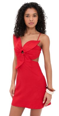 FARM Rio Red Flower Mini Dress Red XL