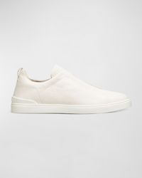 Men's Triple Stitch Deerskin Leather Sneakers