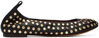 Lanvin Black Studs Leather Ballerina Flats