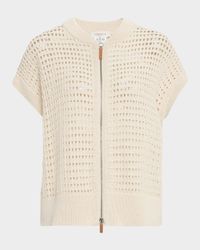Open-Knit Cotton Sweater Vest