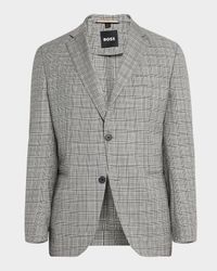 Men's Wool Houndstooth Plaid Sport Coat