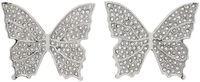 Blumarine Silver Rhinestone Butterfly Earrings